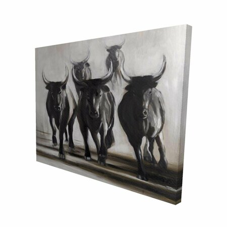 FONDO 16 x 20 in. Running Fierce Bulls-Print on Canvas FO2778078